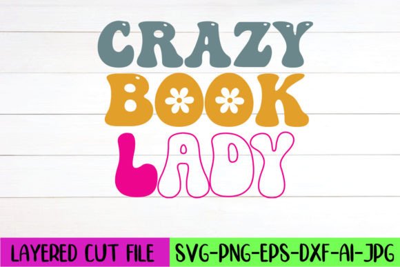 Crazy Book Lady Retro SVG Design Review